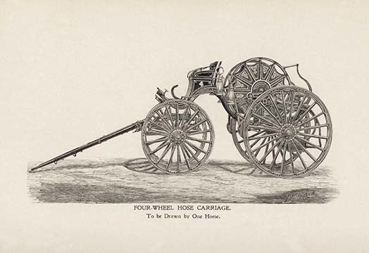 Four-Wheel Hose Carriage: to Be Drawn by One Horse - Canvas Poster 20" x 30"