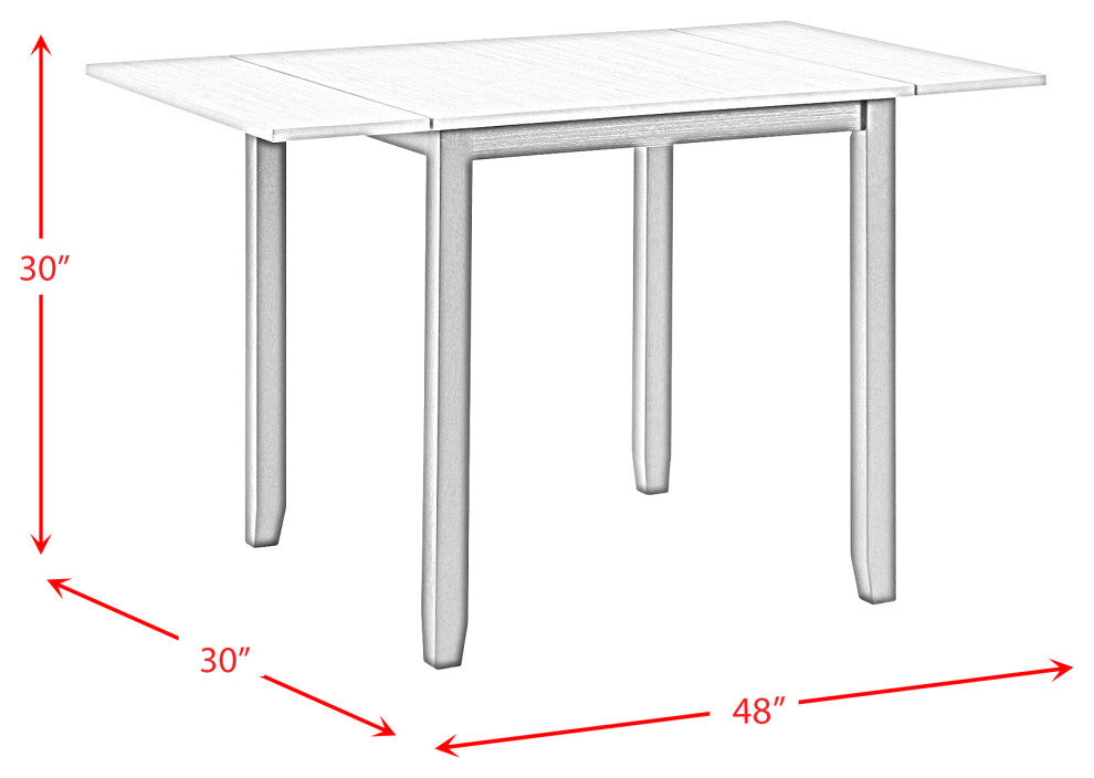 Tuttle 3-Piece Drop Leaf Dining Set, Gray
