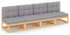 Vidaxl 4-Seater Sofa With Cushions Solid Pinewood