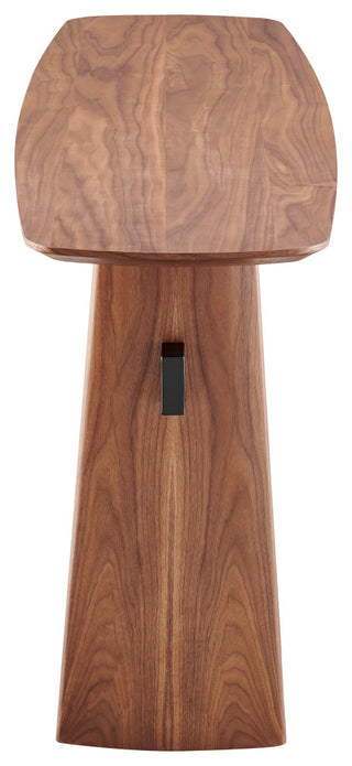 Folke Console Table, Walnut With Matte Black Cross Bar