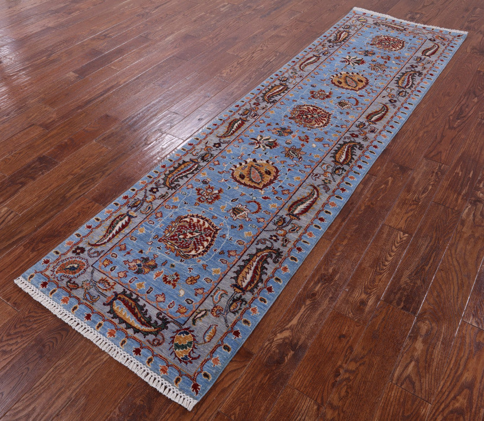 Persian Tabriz Handmade Wool Runner Rug 2' 8" X 9' 10" Q10215