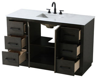 Home Living 54" Single Bathroom Vanity, Chocolate Oak