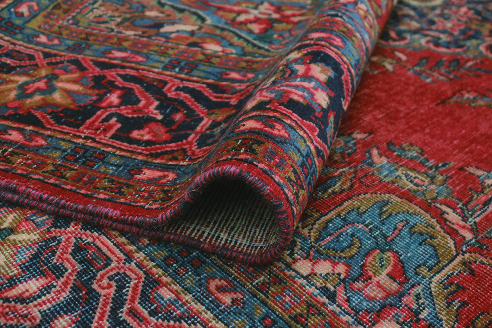 Fine Vintage Distressed Elle Red Rug