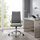 Computer Work Desk High Back Chair, Faux Leather, Gray, Modern, Home Office