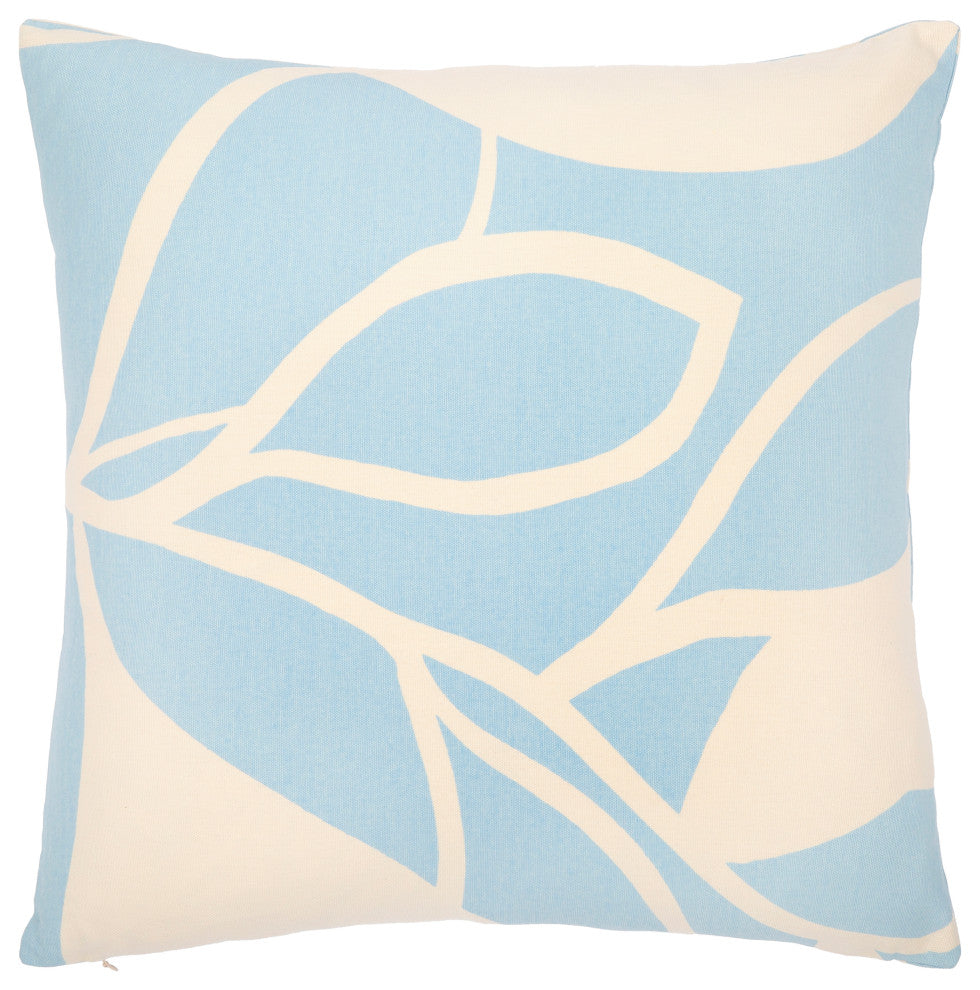 Surya Natur Light Blue Pillow Shell With Polyester Insert 20"H X 20"W
