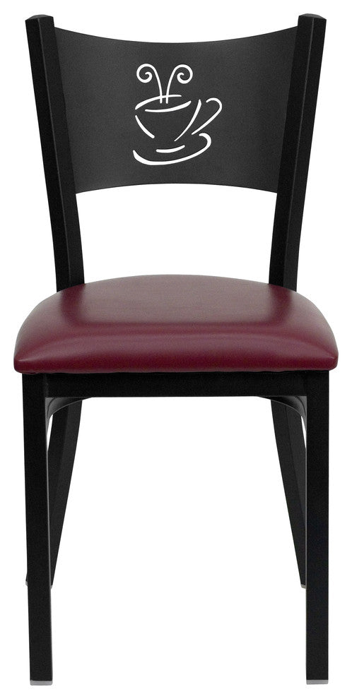 Restaurant Tables and Chairs, "Matias" Coffee Back Casual Dining Chair, Burgund