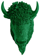 Faux Taxidermy Bison Head Wall Mount, Green