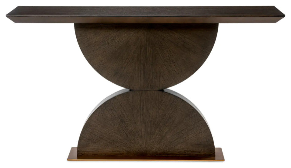 Brown Oak Console Table, Eichholtz Spring