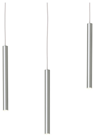 Pillar Cylindrical LED Pendant, Sand Blasted Aluminum
