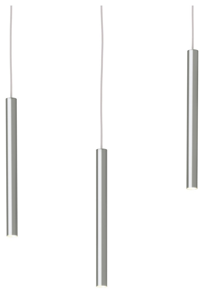 Pillar Cylindrical LED Pendant, Sand Blasted Aluminum