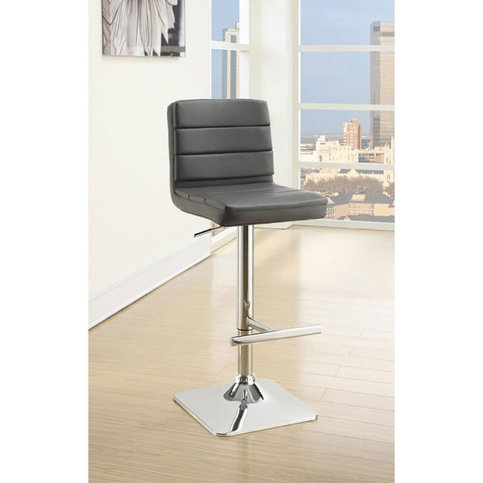 Set of 2 Adjustable Height Bar Stools, Gray