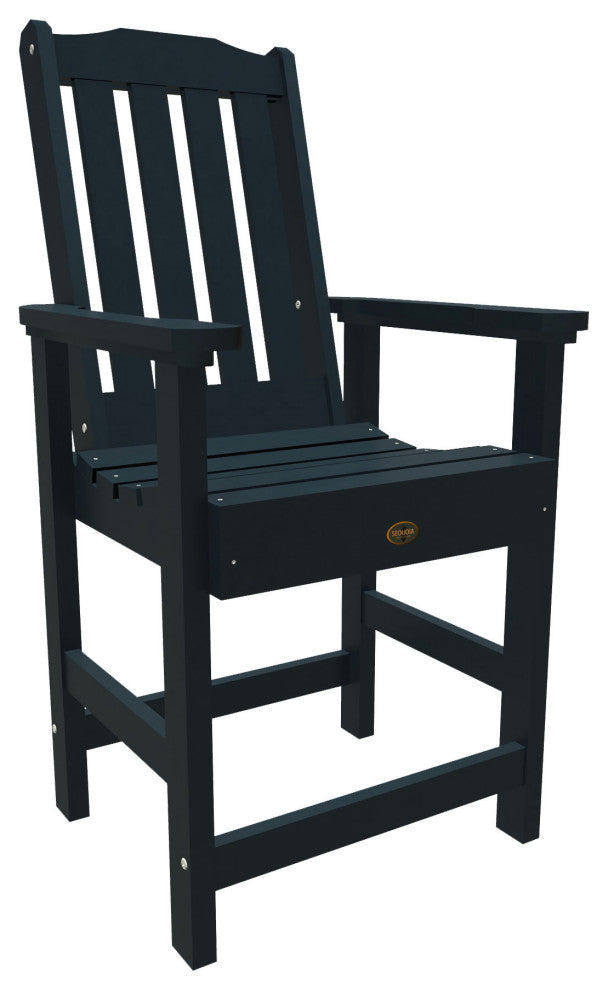 Springville Counter Dining Arm Chair, Weathered Acorn, Federal Blue