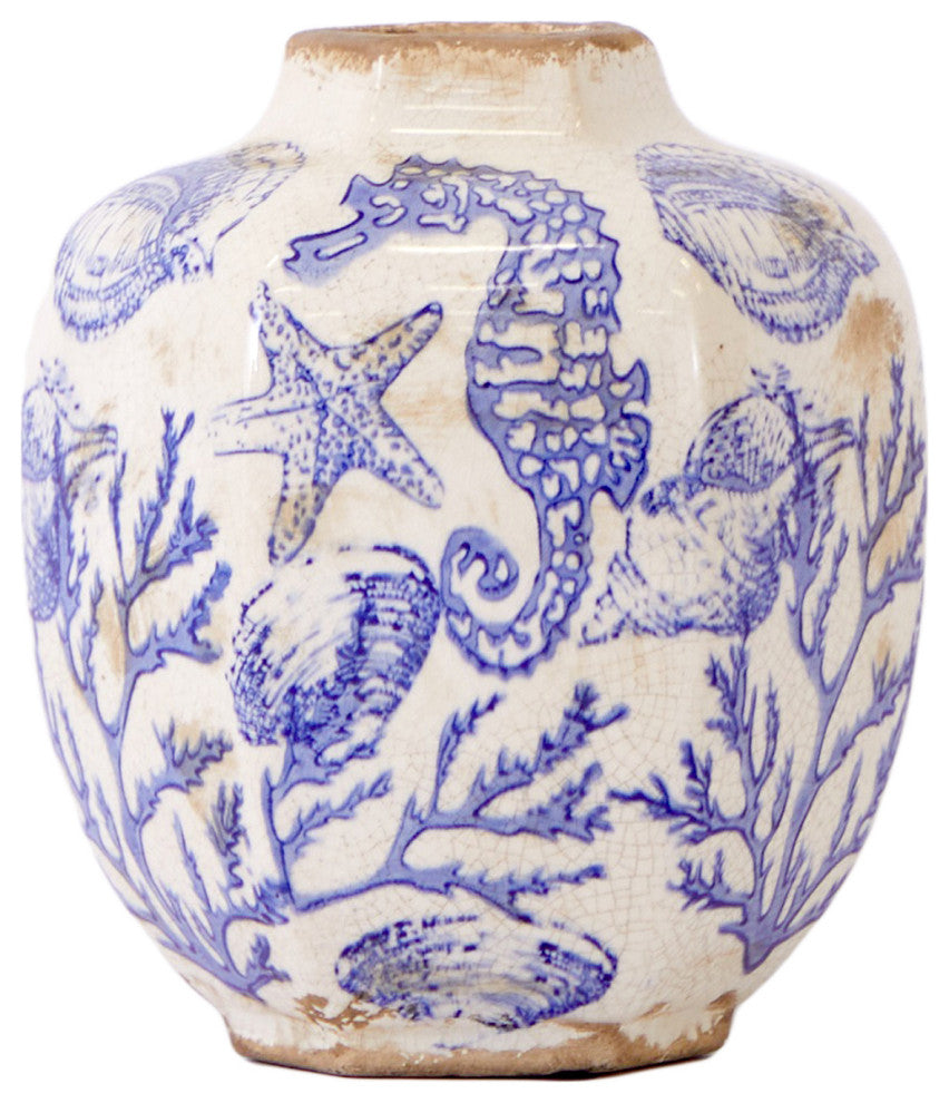 8.5 Nautical Ceramic Decorative Vase