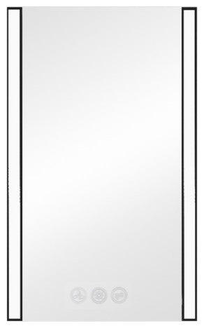 LED Antifog Bathroom Mirror, Dimmer, Adjustable Color, Matte Black, 20x32