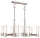 Livex 52108-91 8-Light Brushed Nickel Linear Chandelier, Brushed Nickel
