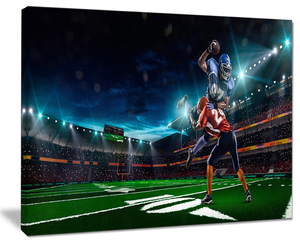 "American Football Player" Sports Digital Canvas Print, 20"x12"