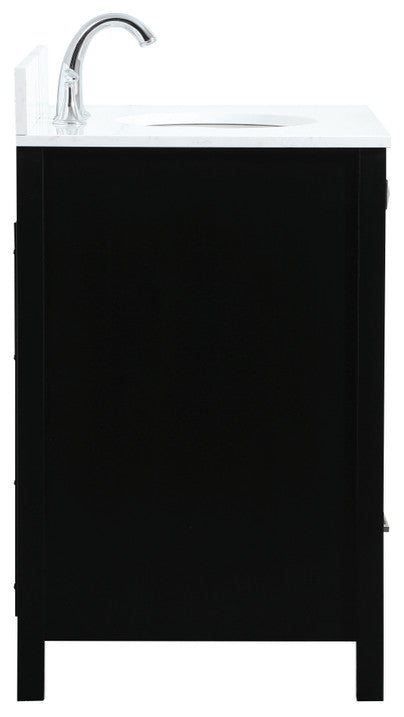 Iris Single Bathroom Vanity, Black, 30", With Backsplash