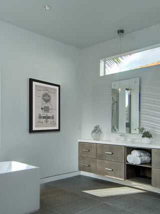 "Tesla Motor 1888 Old Paper" Framed Painting Print