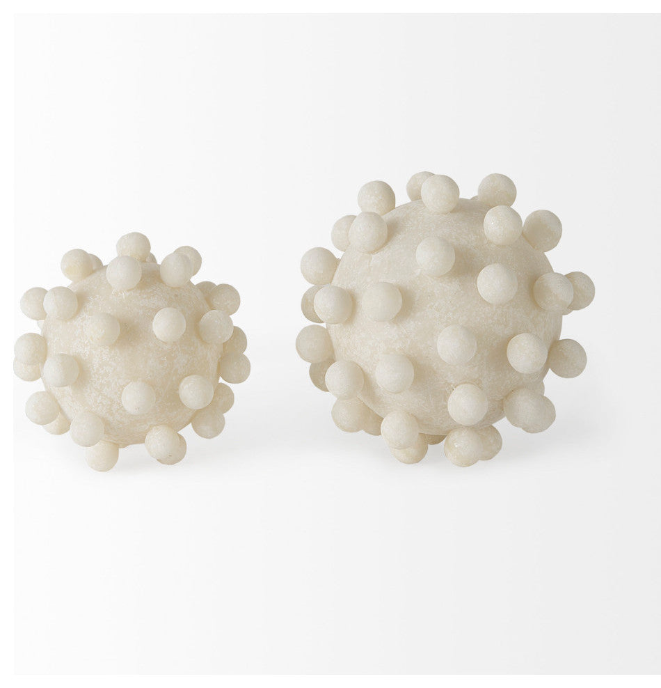 Malo 4.7Lx4.7Wx4.7H Cream Resin Small Sphere Decorative Object