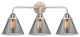 Large Cone Bath Vanity Light, Polished Nickel, Plated Smoke, Plated Smoke