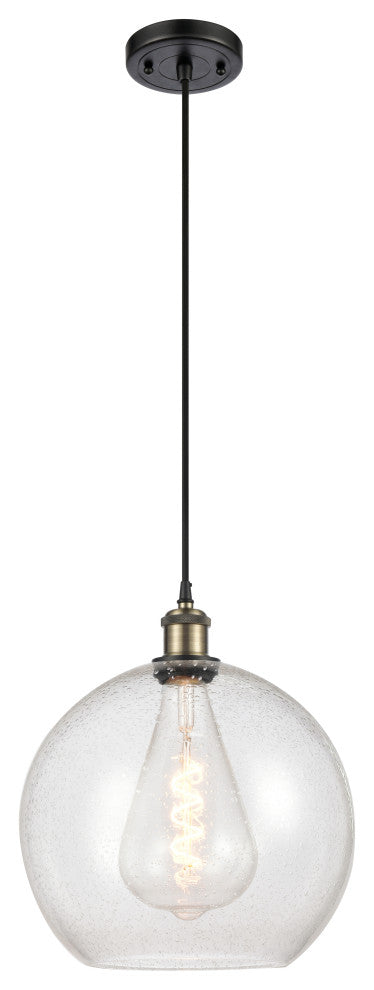 Innovations 516-1P-BAB-G124-12 1-Light Mini Pendant, Black Antique Brass