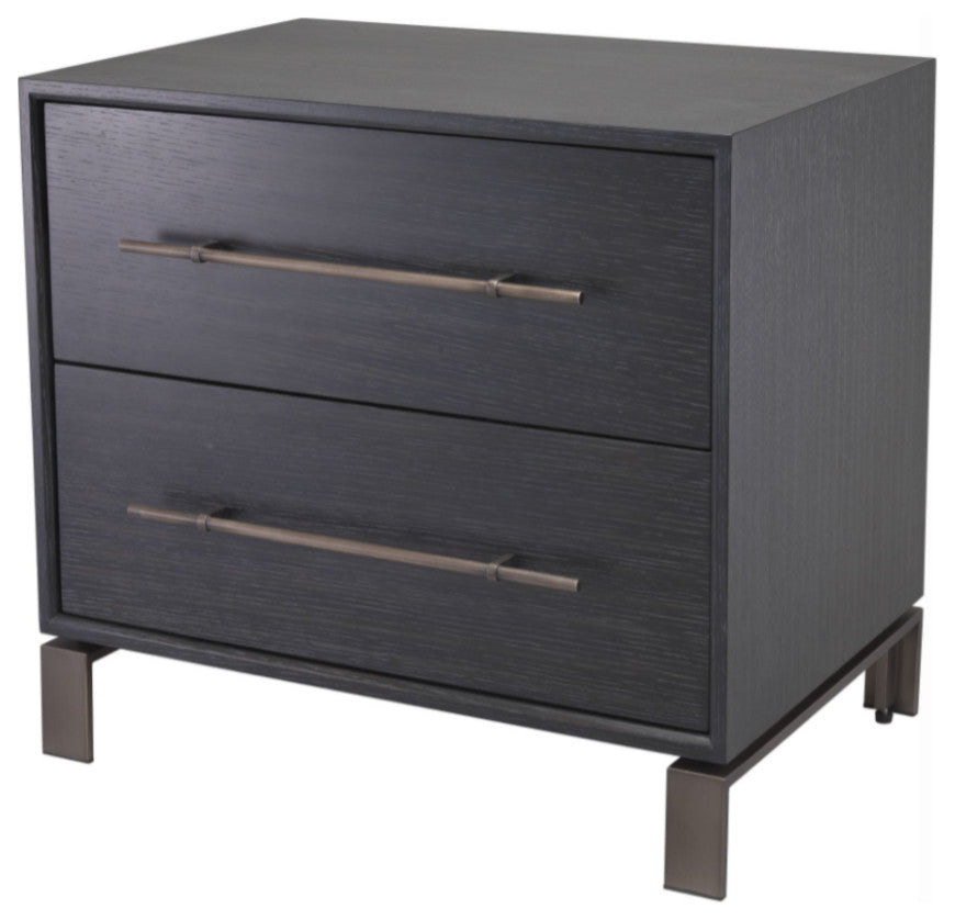 2 Drawer Gray Oak Nightstand | Eichholtz Canova