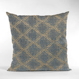 Plutus Blue Diamond Cut Diamond Luxury Throw Pillow, 22"x22"
