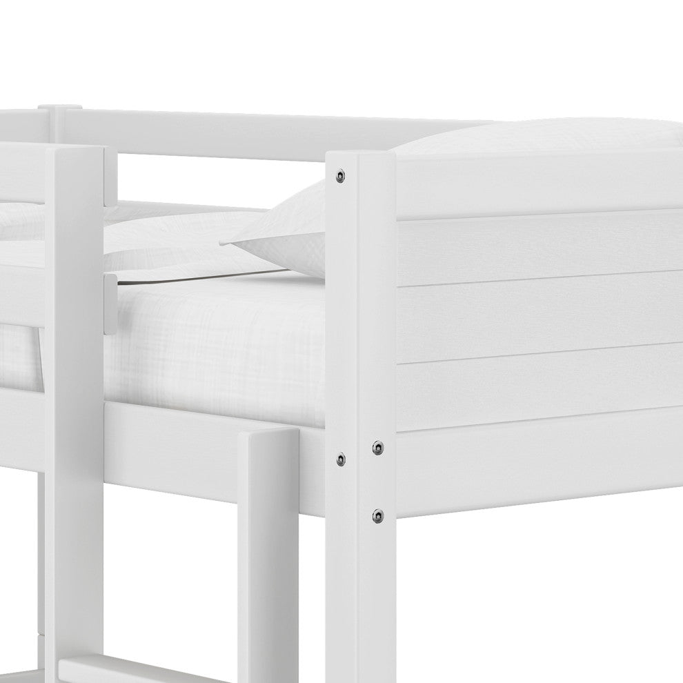 Hillsdale Capri Wood Twin Over Twin Size Floor Bunk Bed with Ladder