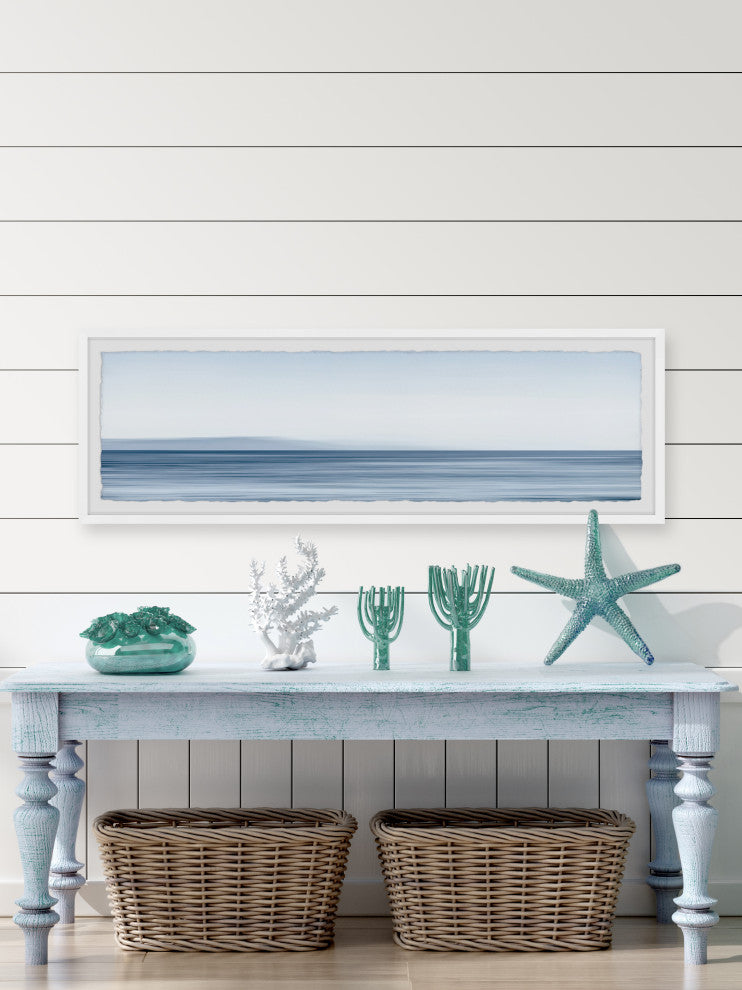 "Peaceful Waves" Framed Painting Print, 30x10
