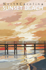 "Sunset Beach" Painting Print on Wrapped Canvas, 8x12