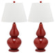 Safavieh Cybil Double Gourd Lamps, Set of 2, Red