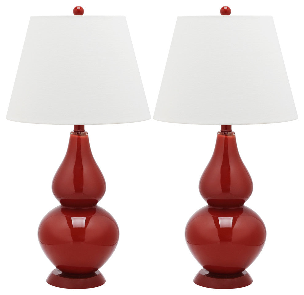 Safavieh Cybil Double Gourd Lamps, Set of 2, Red