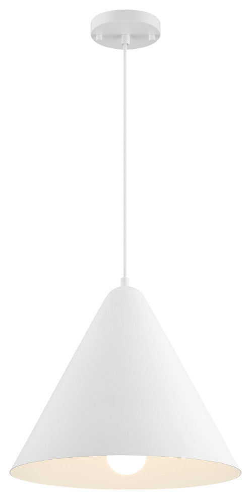 Ford LED Pendant, Replaceable LED, Matte White, 14.25in