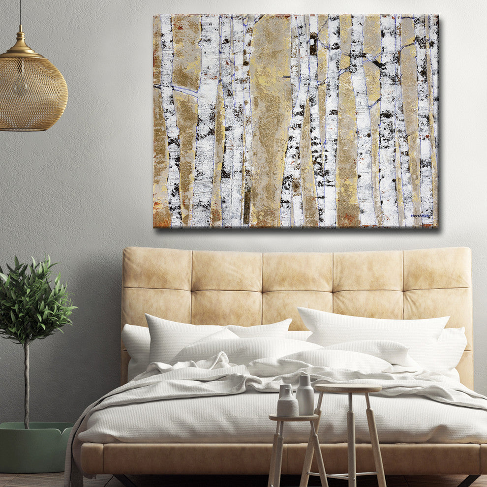 Ready2Hangart ''October Birch Grove'' By Norman Wyatt, Jr. Canvas Art, 12" x16"