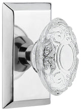 Studio Plate Privacy Crystal Victorian Knob, Bright Chrome, 2.75"