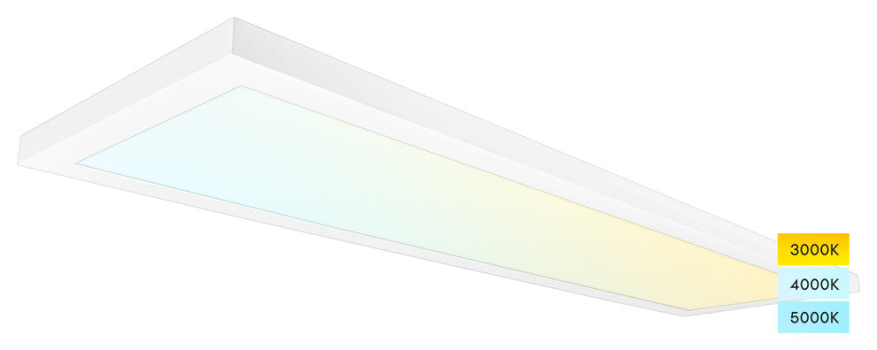 Luxrite 1x4 FT Surface Mount LED Flat Panel 3 Color Selectable
