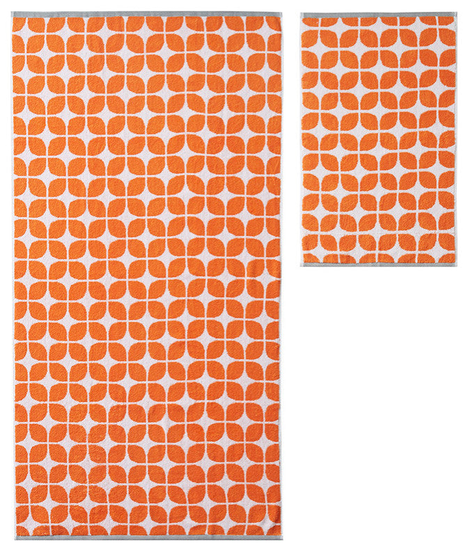 Intelligent Design Lita Cotton Jacquard Bath Towel 6 Piece Set, Orange
