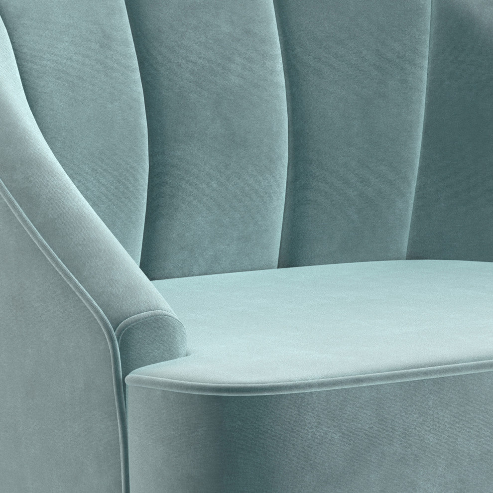 Harrah Accent Chair, Velvet fabric, Seafoam Blue
