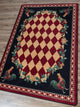 High Country Rooster Rug, Red, 4''x5'', Rectangle