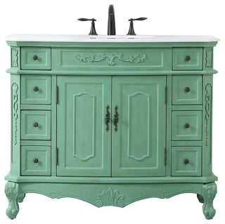 Bathroom Vanity, Vintage Mint, 42", Single Sink