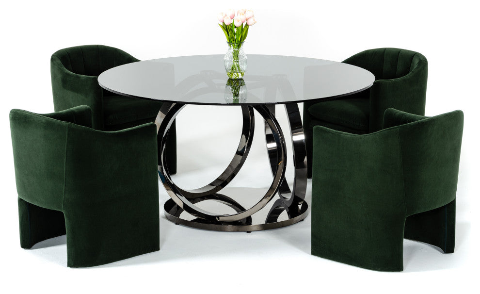 Modrest Danube Modern Jade Green Fabric Dining Chair