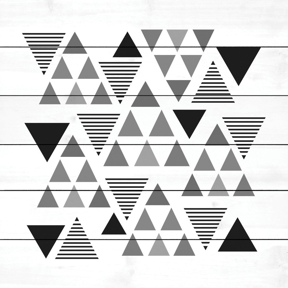 "Triangular Significance" Painting Print on White Wood