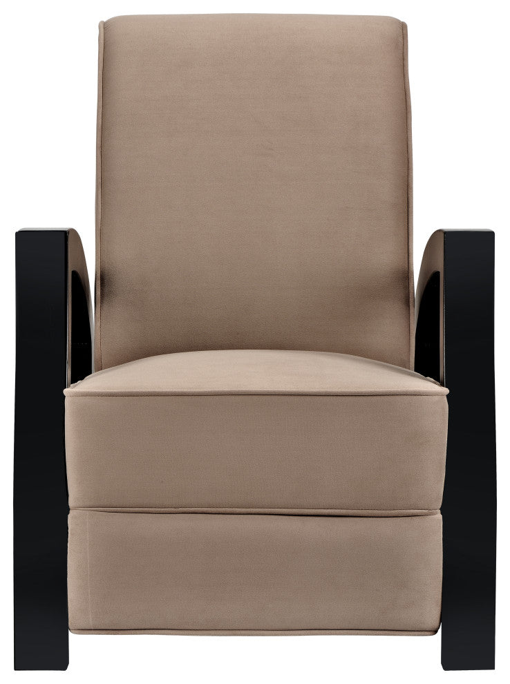 Artiva USA Wood Java Black Premium Brown Microvelvet Recliner