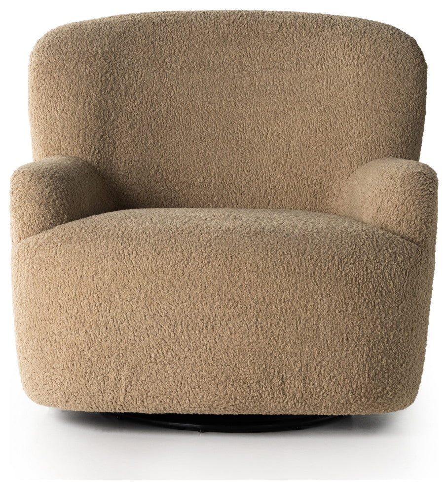 Kadon Swivel Chair-Sheepskin Camel