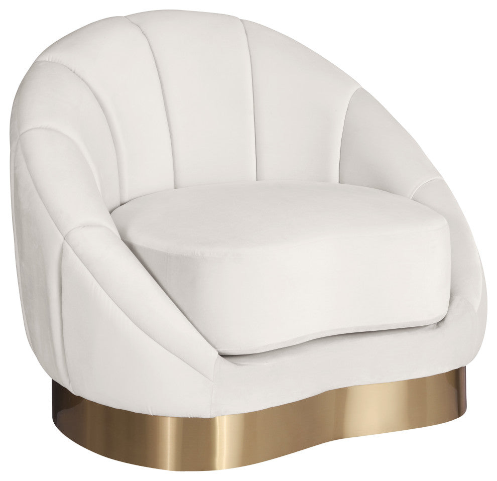 Shelly Velvet Upholstered Chair, Cream