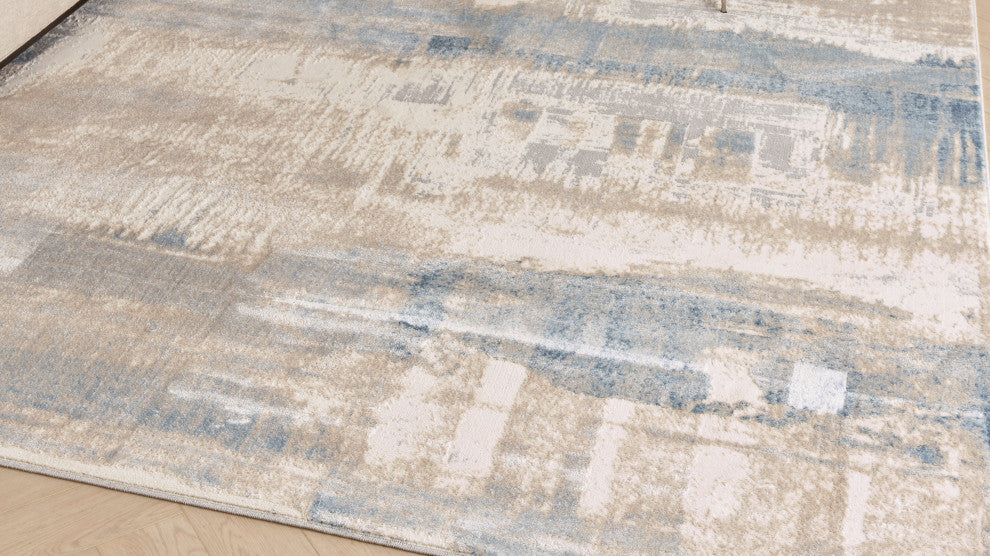 Nourison Solace 8' x 10' Ivory/Grey/Blue Modern Indoor Area Rug
