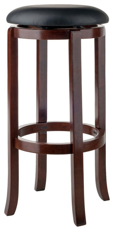 Walcott  Swivel Seat Bar Stool, RTA, Black & Walnut