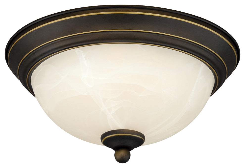 Stevens 2-Pack 11-in W LED Bronze Flush Mount Ceiling Light Fixture White Glass