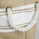 Burlap Bin Border White Rectangle Large 17.5"x12"x15"