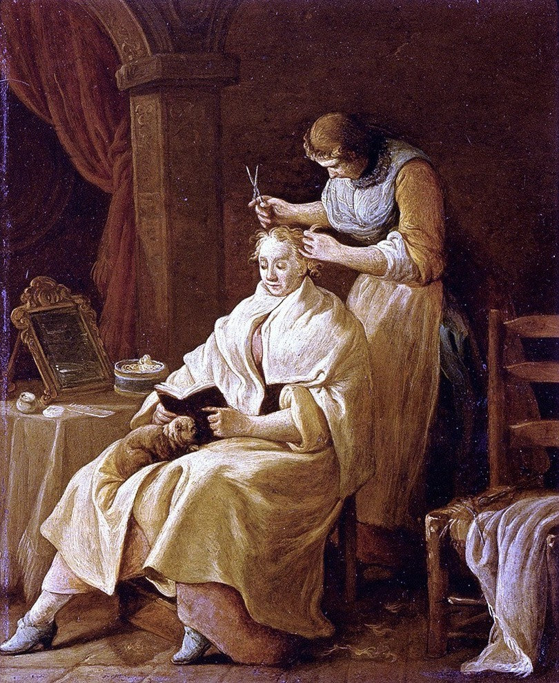 Giuseppe Gambarini A Lady At Her Toilet, 20"x25" Gallery Wrapped Canvas Print